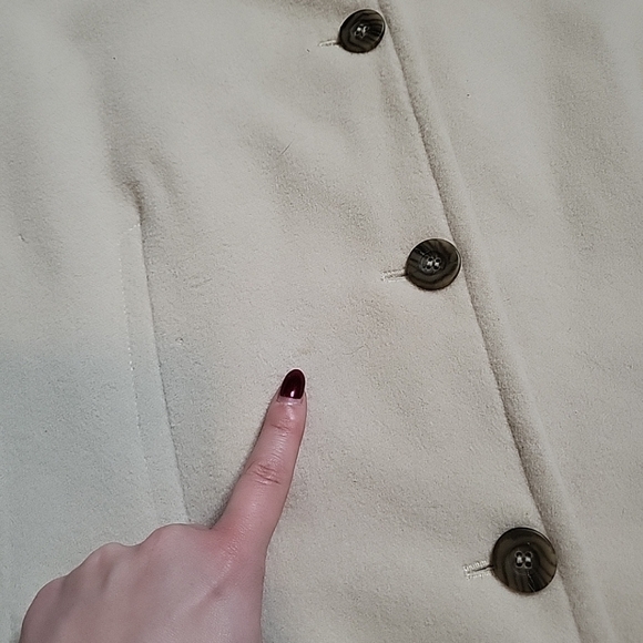 Vintage Anne Klein Coat Peacoat Classic Chic Cream Ivory Size 16 Winter Fall - Picture 5 of 15
